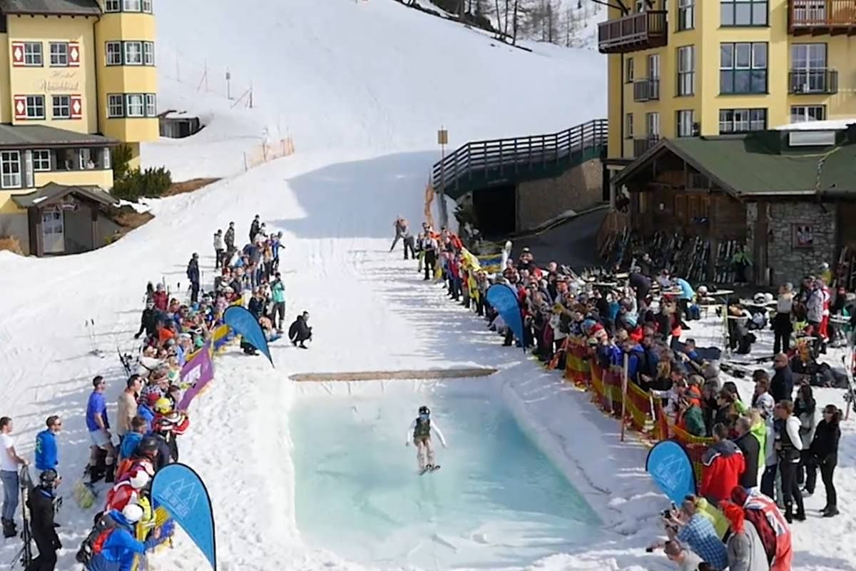 Ski Week Waterslide Contest – directly next to our hotel
